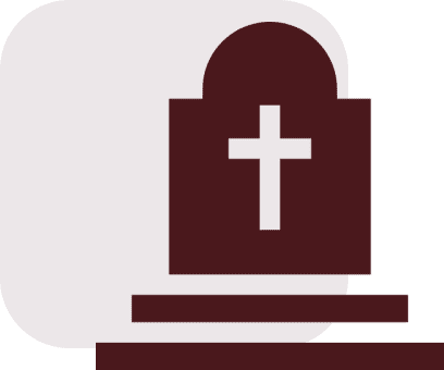 Tombstone icon with cross on top.